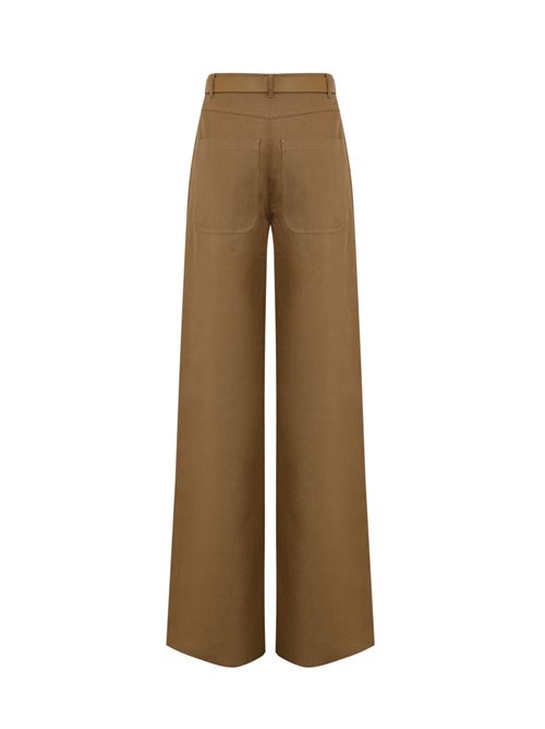 Pantalone Murge in cotone e lino Avana MAX MARA STUDIO | 2516131141600005